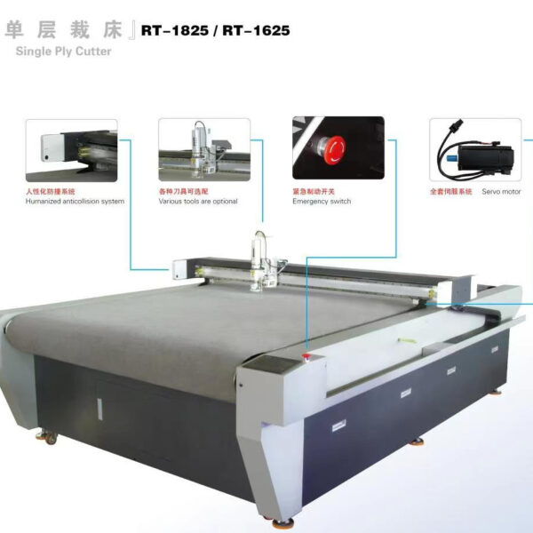 Máy cắt vải đơn tầng cho phòng mẫu.